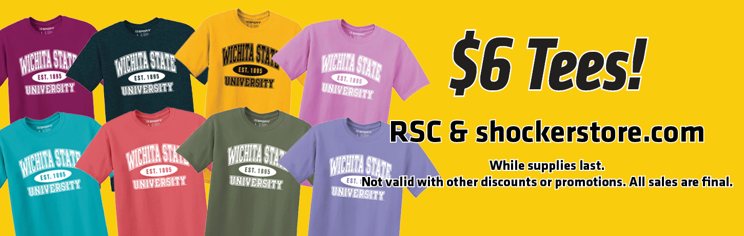 $6 color wall tees. While supplies last.